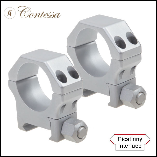 Contessa Satin Chromed Steel Picatinny Rings - 1" (8mm BH)