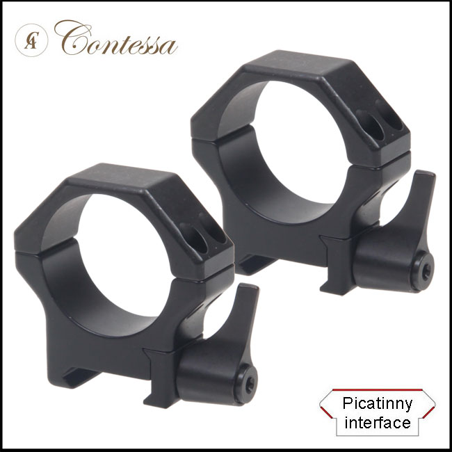 Contessa Blued Steel Picatinny QD Rings - 30mm (8mm / 12mm BH)