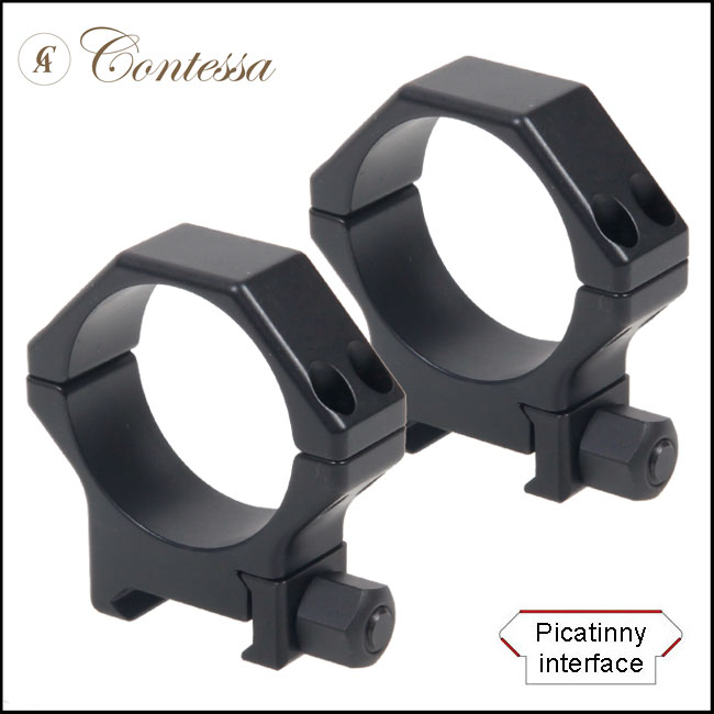 Contessa Blued Steel Picatinny Rings - 34mm (8mm / 12mm BH)