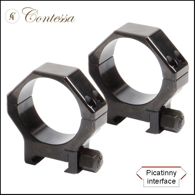 Contessa Blued Steel Picatinny Rings - 36mm (8mm BH)