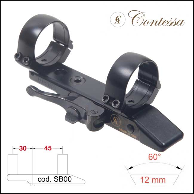 Contessa Quick Release Ring Mount for Breech Open Rifles (Short)
