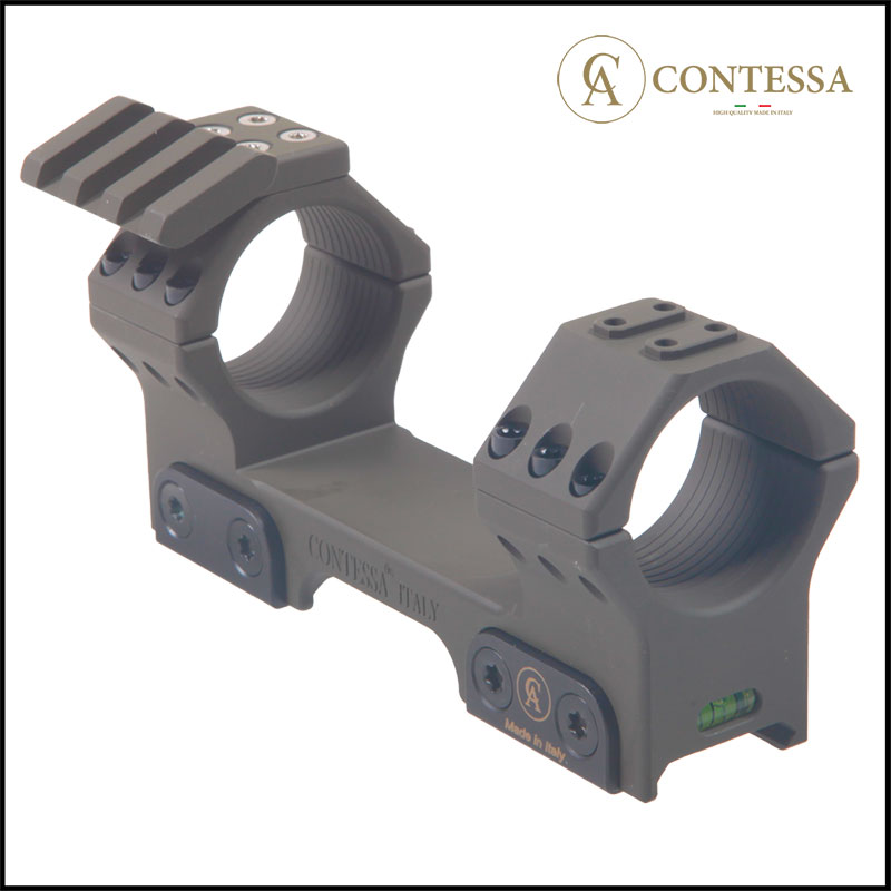 Contessa Tactical Picatinny Ring Mount, Green (with Rail) - 30mm