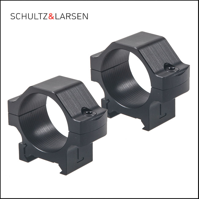 Schultz & Larsen Picatinny Rings 30mm, 4mm BH, Alu