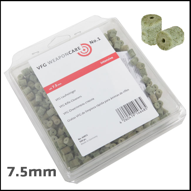 VFG Intensive Barrel Cleaning Felts for 7.5mm (Box of 500)