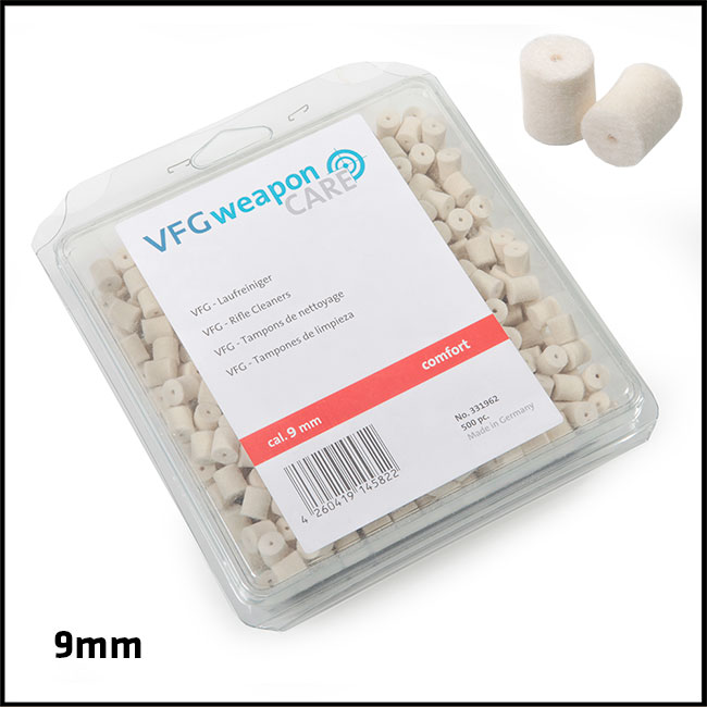 VFG Barrel Cleaning Felts for 9mm (Box of 500)