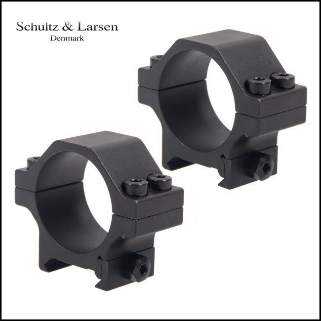 Schultz & Larsen Picatinny Rings 30mm, 4mm BH, Steel