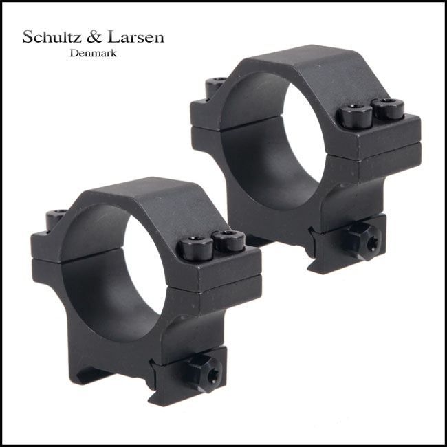 Schultz & Larsen Picatinny Rings 30mm, 7mm BH, Steel